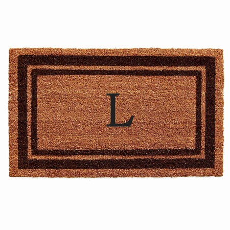 Monogram Door Mat, Natural, Brown, 18 in W x 30 in L